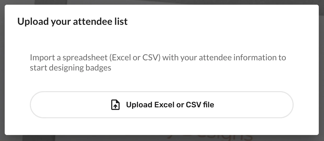Import the Eventbrite CSV or Excel file into BadgeFlow